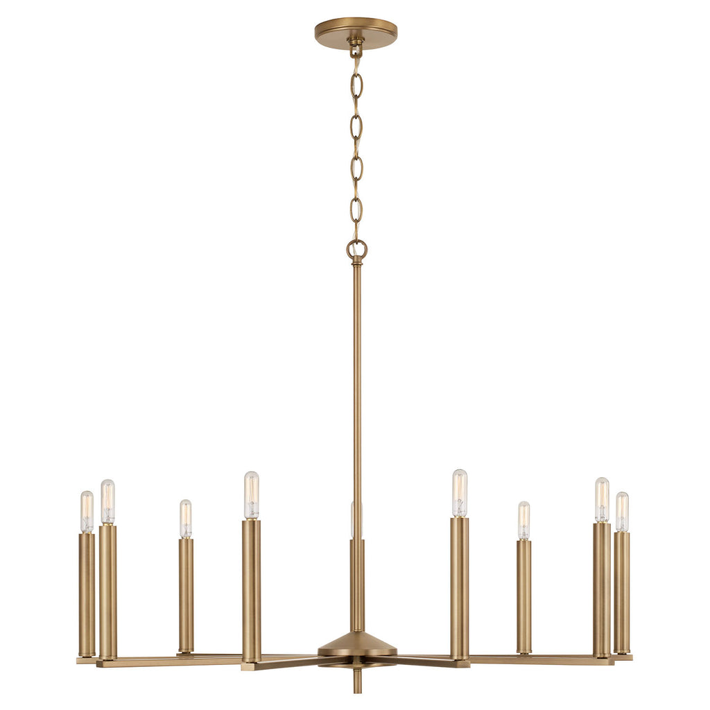 Portman 9-Light Chandelier - Aged Brass