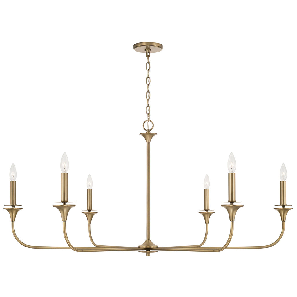Presley 6-Light Chandelier - Aged Brass