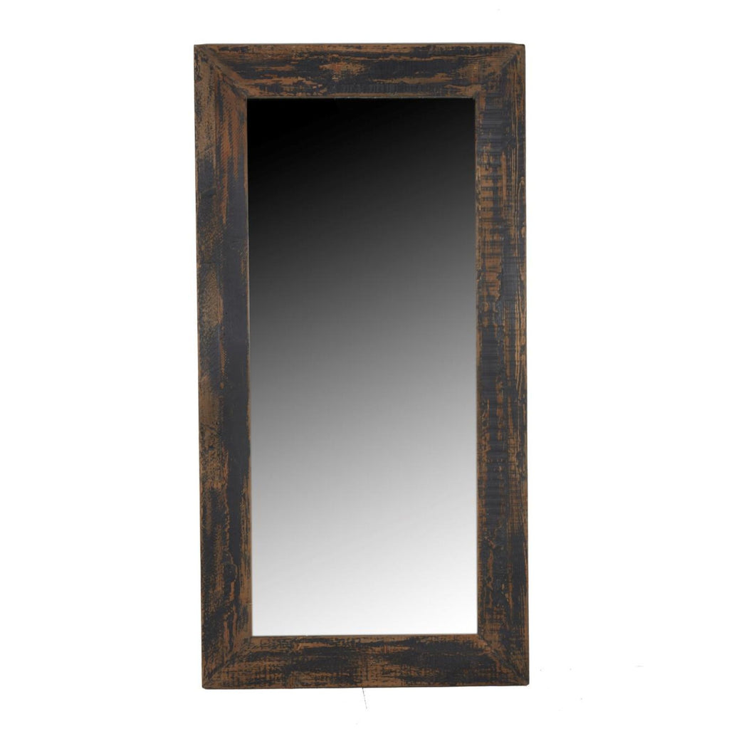 Antiqued Black Leaner Mirror