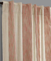Hampton Cotton Stripes Drapery Panel - Coral