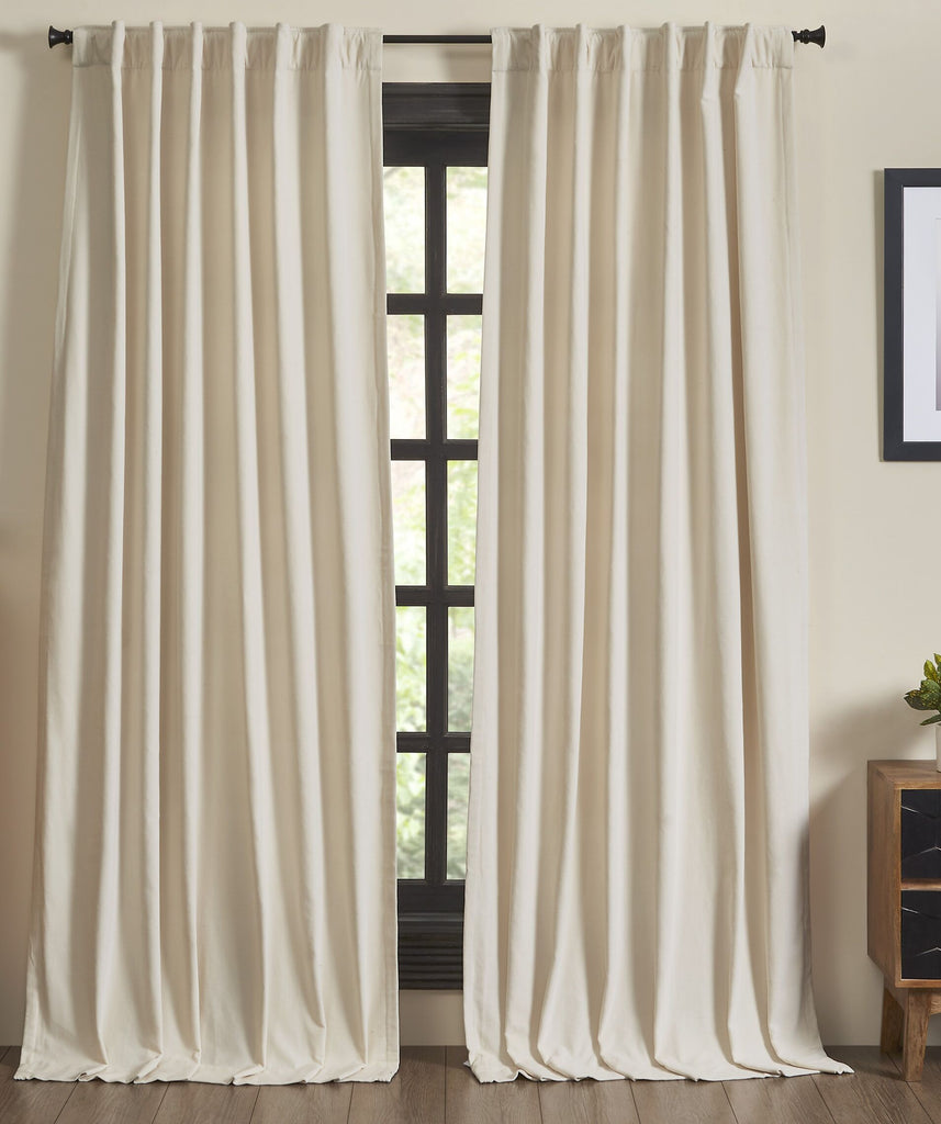 Stella Velvet Drapery Panel - Ivory