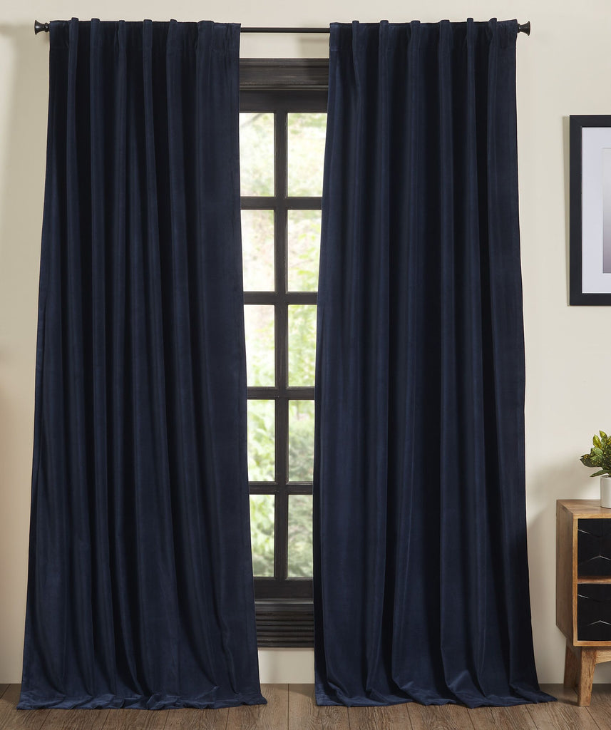Stella Velvet Drapery Panel - Navy