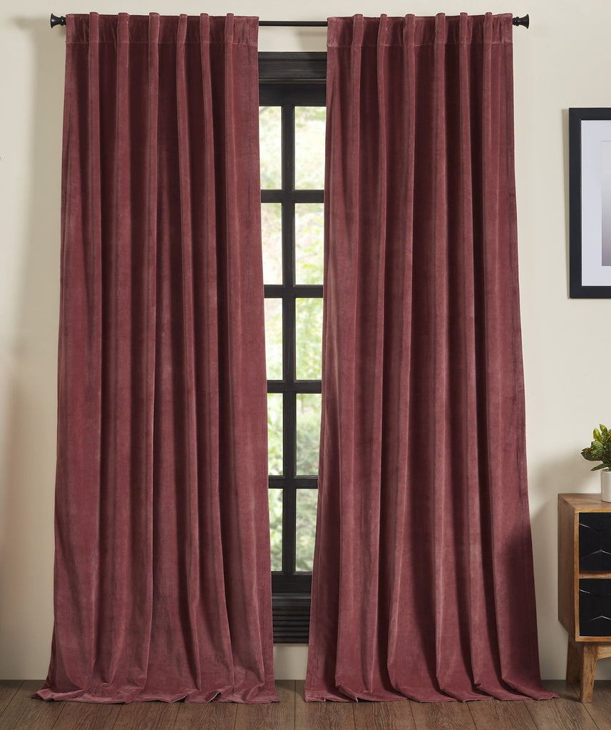 Stella Velvet Drapery Panel - Rose