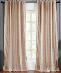 Hampton Cotton Stripes Drapery Panel - Coral