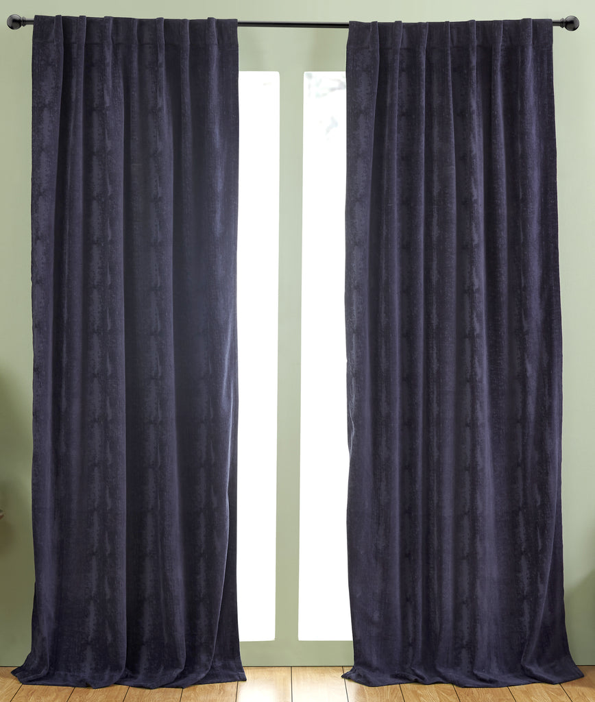 Crushed Vellvet Drapery Panel - Navy