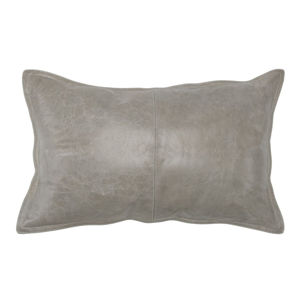14x26 Pike Gray Leather Pillow