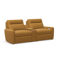 Keystone Leather Motion 2-Seat Sofa With Console