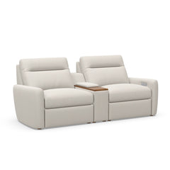 Keystone Leather Motion 2-Seat Sofa With Console