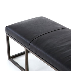 Beaumont Black Leather Bench