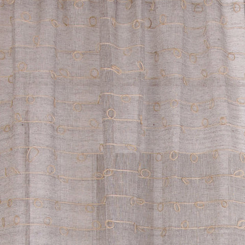 Linen Jute Knots Drapery Panel - Charcoal