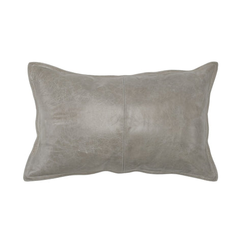 14x26 Pike Gray Leather Pillow